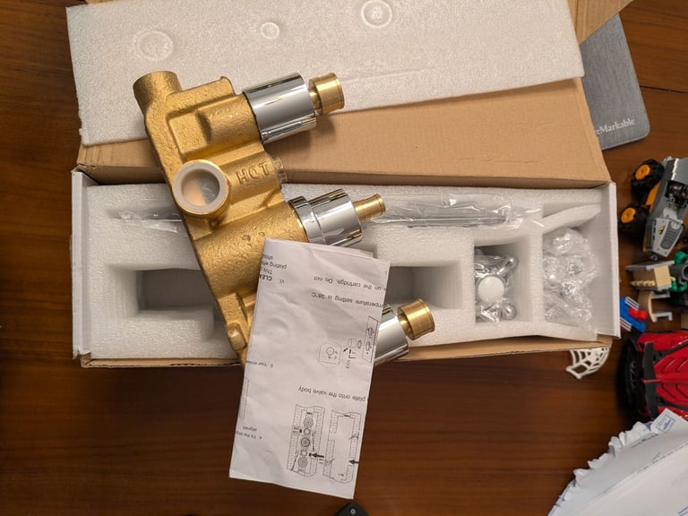 Enki Regent Traditional Shower Thermostatic Valve Chrome/White