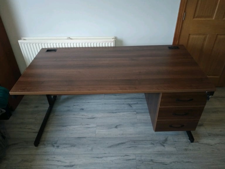 Imperial Bow Fronted Single Pedestal Office Desk Furniture 