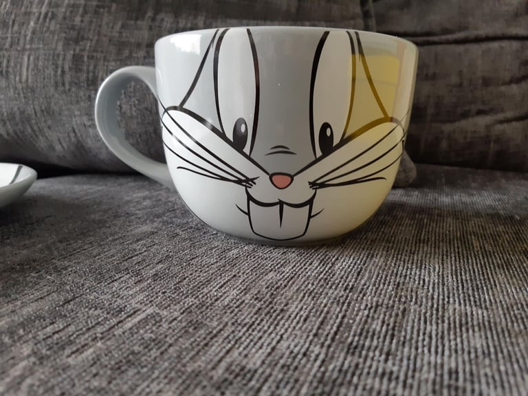 Vintage Bugs Bunny oversized cup and saucer set from Warner Bros.