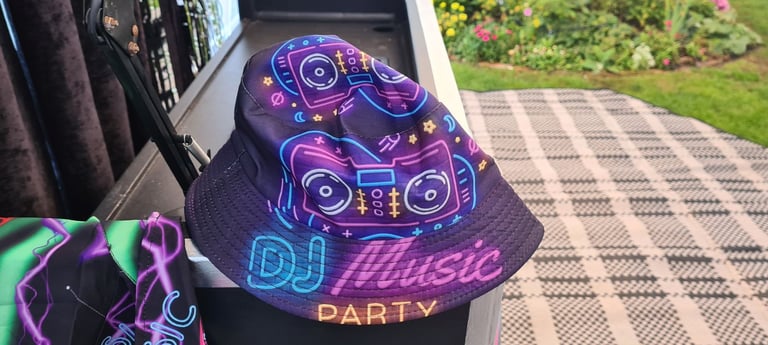 DJ disco booth and mixer deck