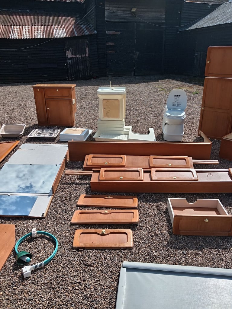 Complete camper van motorhome van conversion kit cupboards wardrobe shower room toilet kitchen
