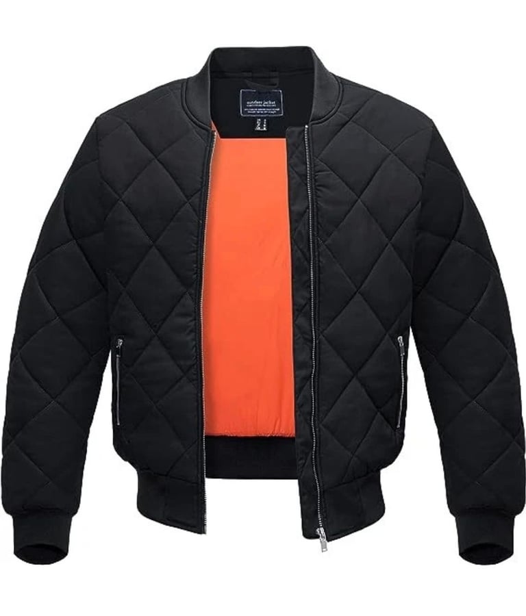 image for Men's Winter Bomber Jacket Windproof Baseball Coat Military Windbreaker Casual 42" Chest