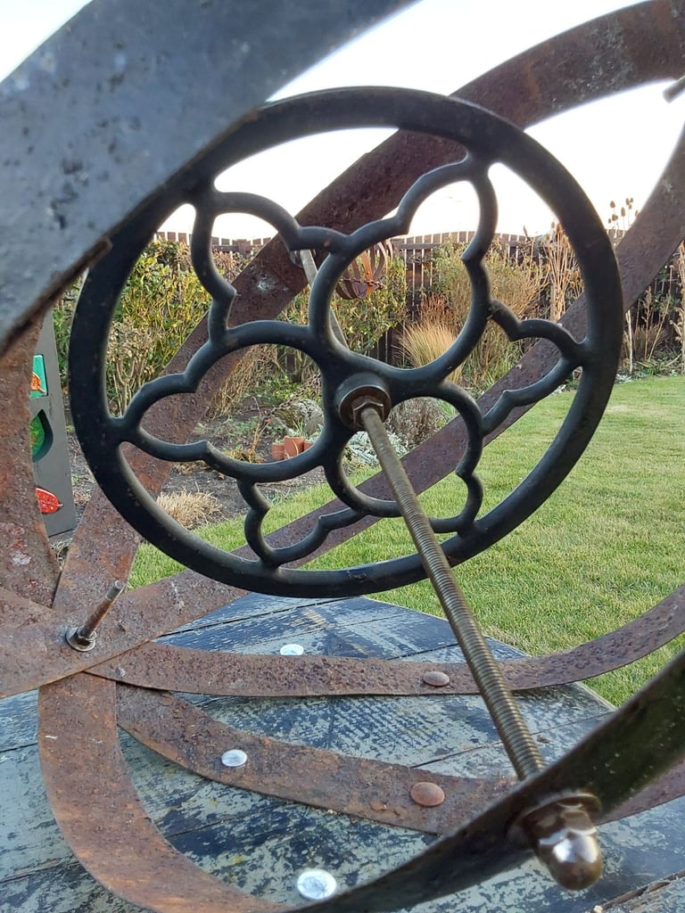 Garden art from whisky barrel materials 