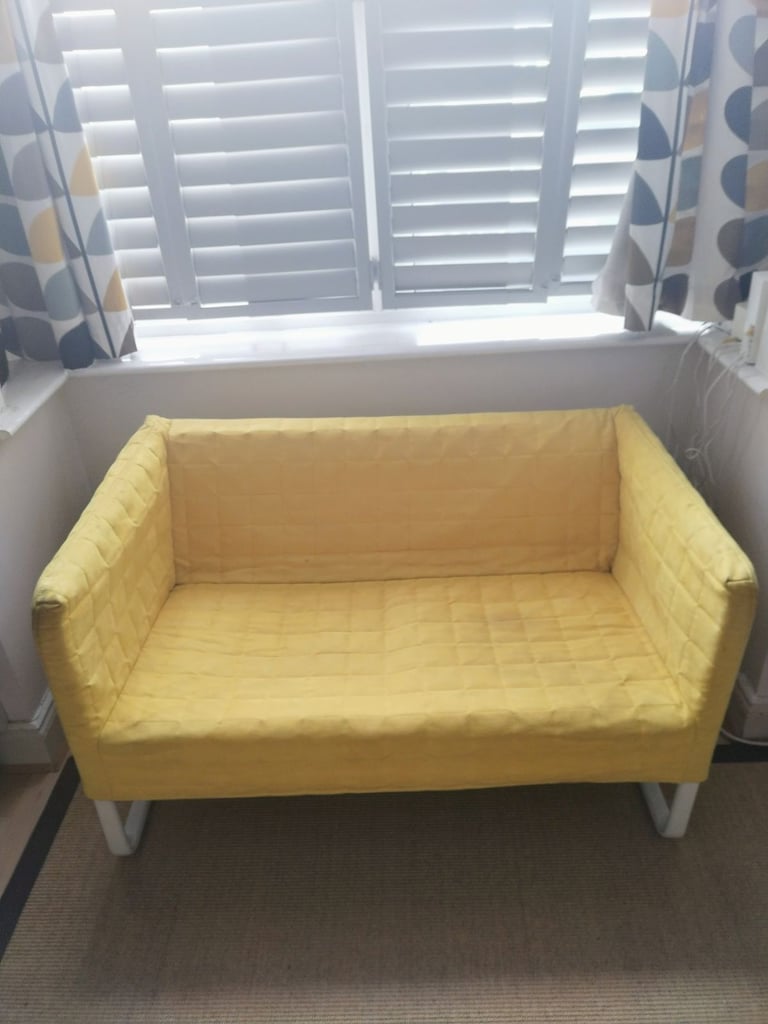 image for Ikea knopparp yellow 2 seat sofa 