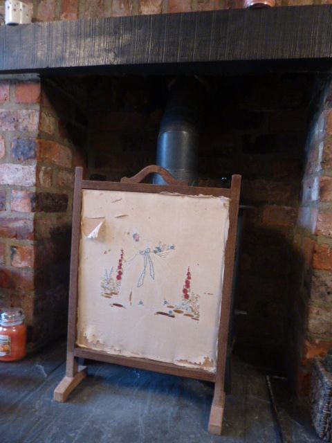 image for Antique Fire Screen - Appears to be an oak surround