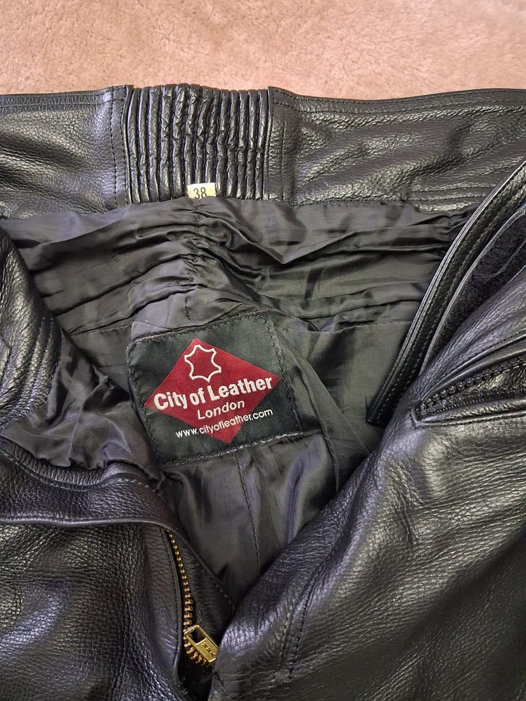 Men's leather motorcycle trousers 38