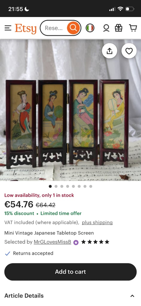 Small Japanese table screen- decorative art.