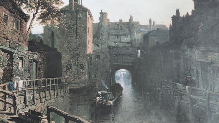 The Glory Hole in Lincoln 1860 - Rare Painting Print Framed - Edmund John Niemann