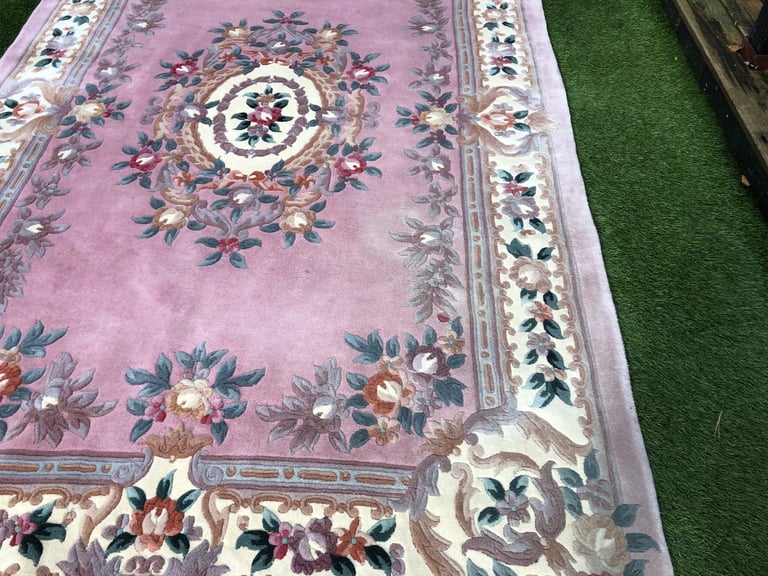 VINTAGE HANDMADE CHINESE STYLE WOOL RUG 273Cm x 182 Cm ,SPARE ROOM USE ONLY ,DELIVERY