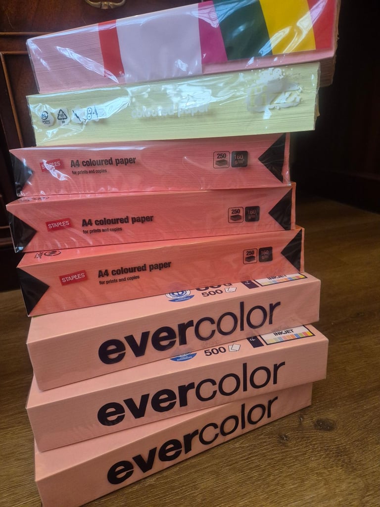 8 packs coloured paper 