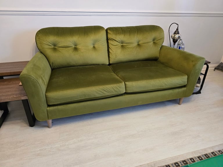 image for 2 x Dunelm three seater velvet sofas