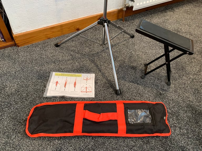 Music sheet stand and guitar foot rest 