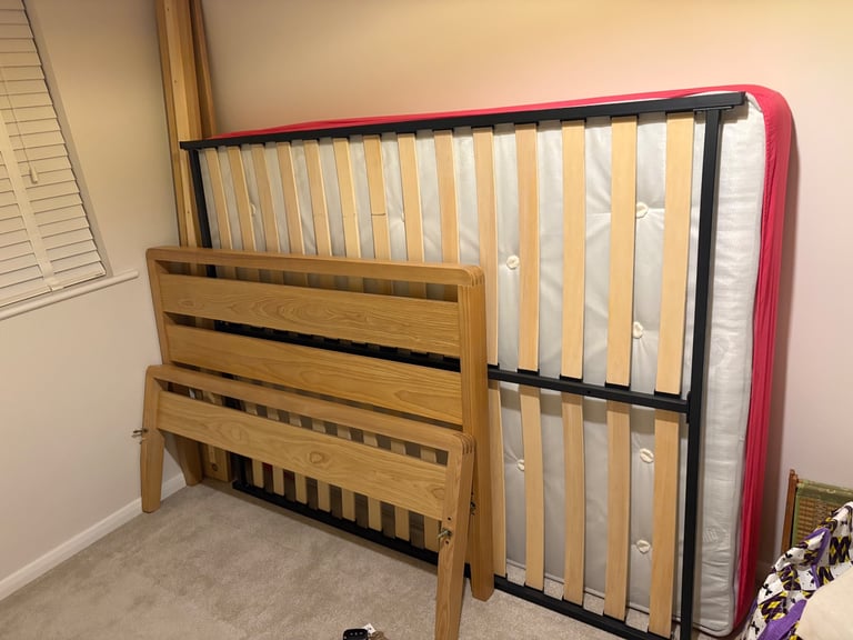 Solid wood frame and mattress
