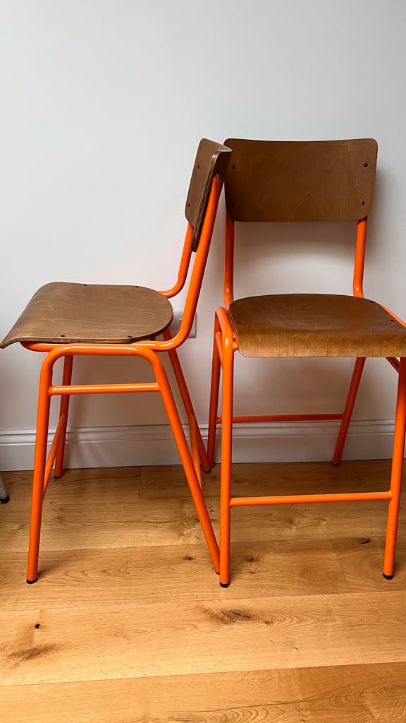 Pair of industrial style bar stools