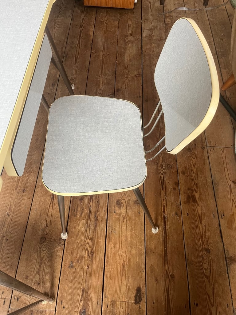 Vintage mid century Formica kitchen table and dining chairs