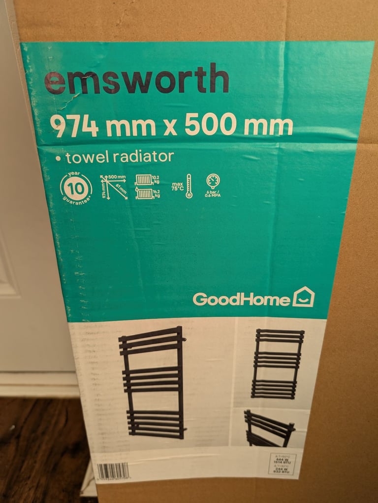 image for New black towel radiator 