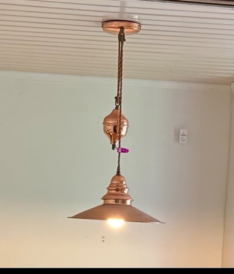 image for Copper Rise and Fall adjustable pendant lamp