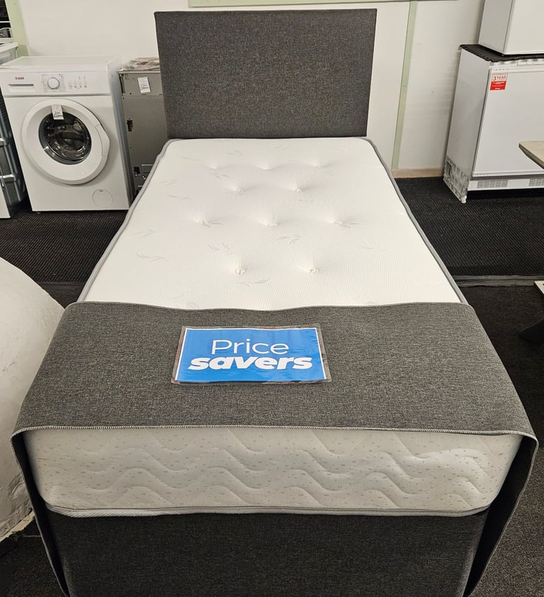 image for Single Divan Base & Headboard With Mattress (Brand New)