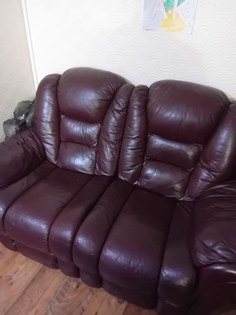Two Seater Leather Recliner Sofa