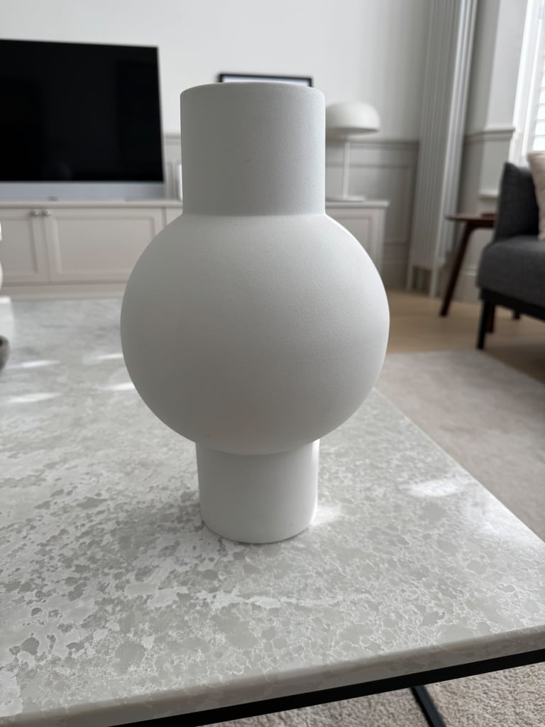 HK Living Large White Modern Scandi Vase 