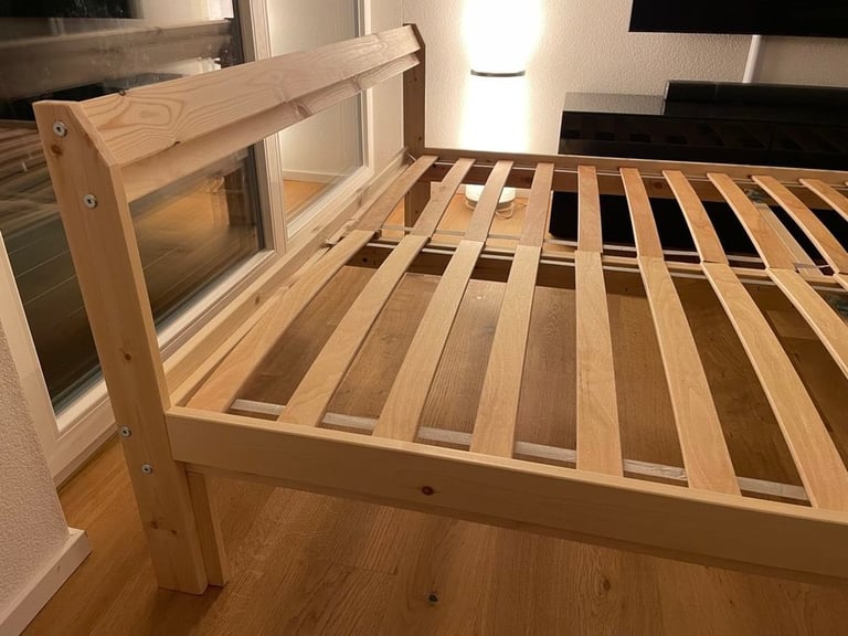 Pine double bed