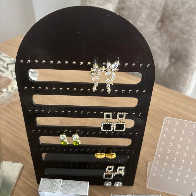 image for Large Costume Jewellery Bundle Silver & Gold Tone Earrings and Rings 29 items 