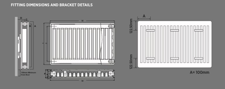 Type 21 Double Panel Radiator 500 x 2200mm RRP £869 Our price £185 