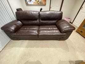 3 seater sofa from Oak furniture land Dark Brown leather