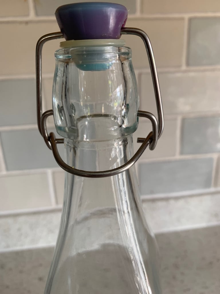 Tall slim Kilner glass storage bottle 27cm multi purpose, oil, bubble bath etc