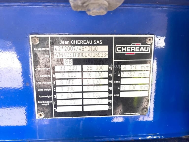 CHEREAU SINGLE TEMP FRIDGE TRAILER 