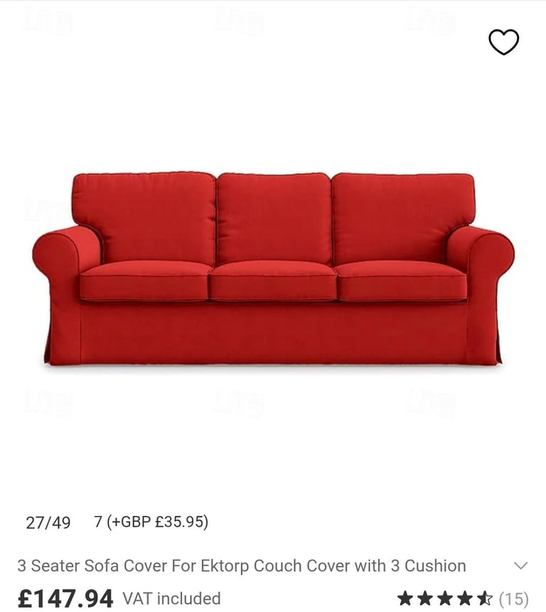 image for Sofa ikea ektorp 3 seater covers.