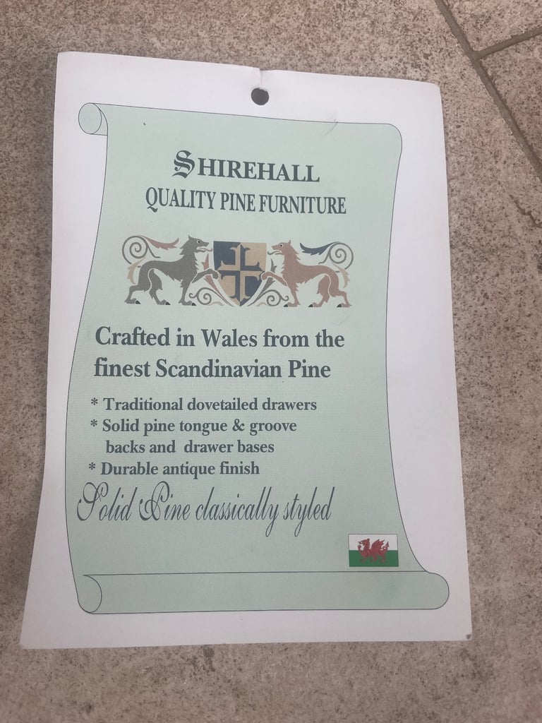 solid pine vintage 2 drawer and door dresser with a glass display unit with lights