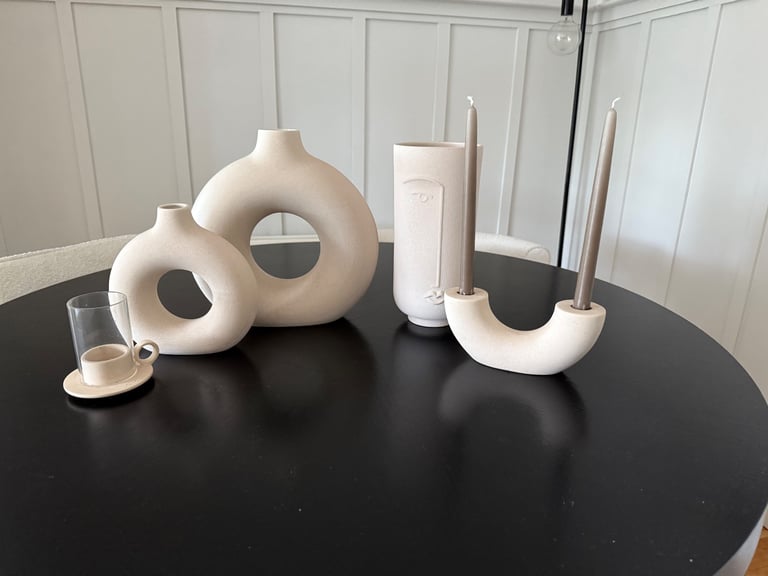 H&M Home decor bundle of ceramic vases and candlesticks 