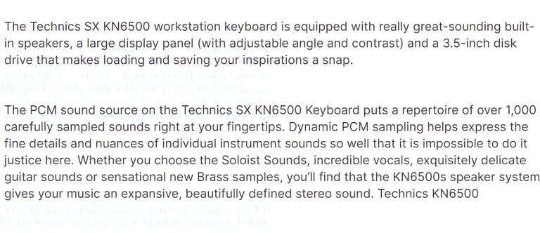 TECHNICS KEYBOARD KN 6500