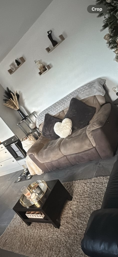 Beige 2 Seater Recliner Sofa 
