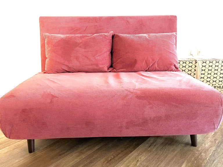 Lovely Corduroy Berry Colour Double Click Clack Sofa Bed 