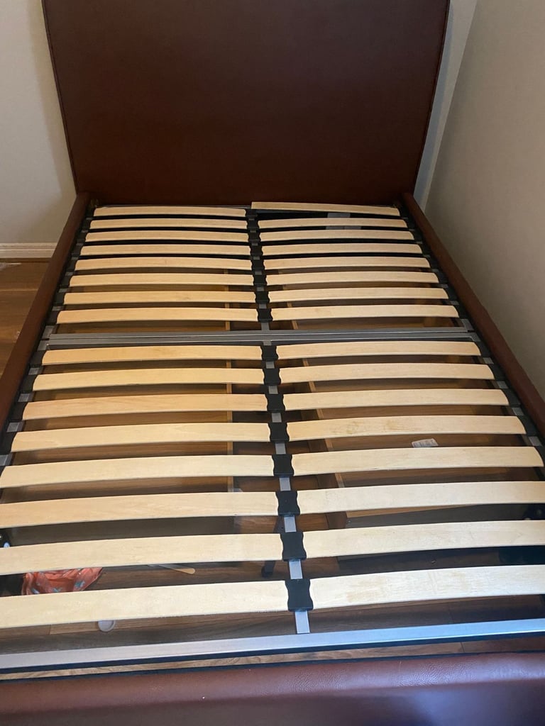 4 6 leather bed frame with big jumbo drawer £85