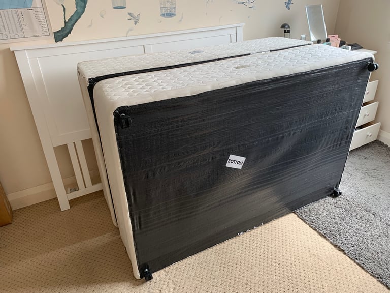 King-Size Bed + Headboard + IKEA Mattress + Chest of drawer