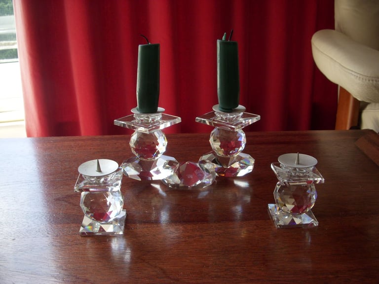 image for Swarovski candleholders (retired) - Double and two single