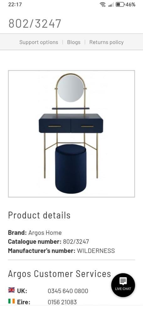 image for Habitat wilderness dressing table