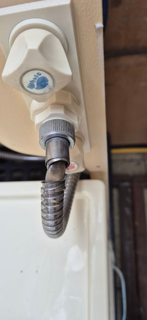 Whole complete toilet unit for camper conversion.
