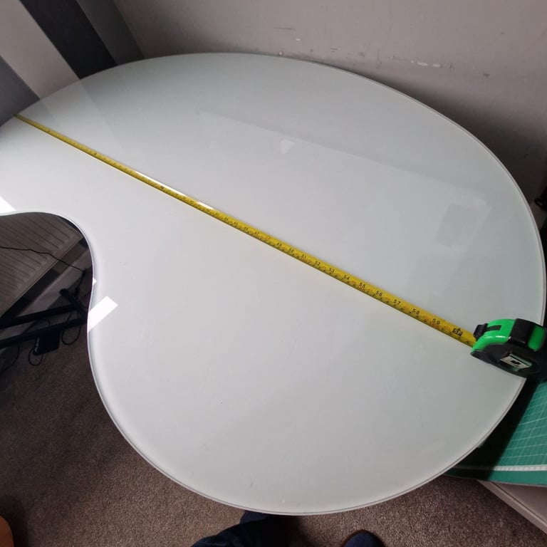 Ikea glass Galant kidney shaped desk 