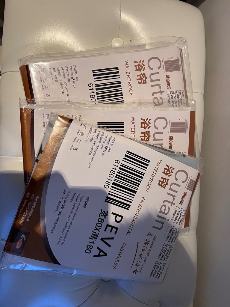 image for 3x Shower Curtains – PEVA Waterproof 