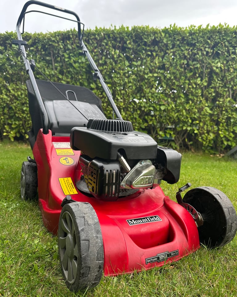 image for Mountfield petrol lawnmower like new maintenance free poly deck mower won’t rust serviced sharpened 