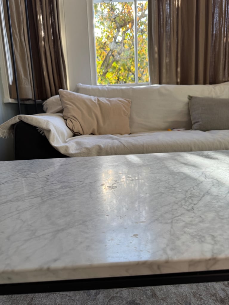 West Elm Marble Rectangle Coffee Table (112 cm x 61 cm)