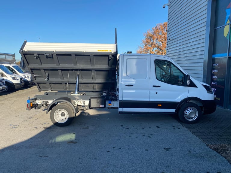 25 Reg Ford Transit L3 DRW DC Utility-Storage Steel Tipper, Tow-Bar