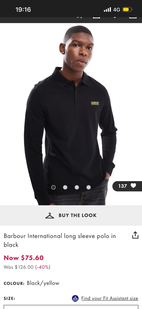 image for Barbour international long sleeved top M