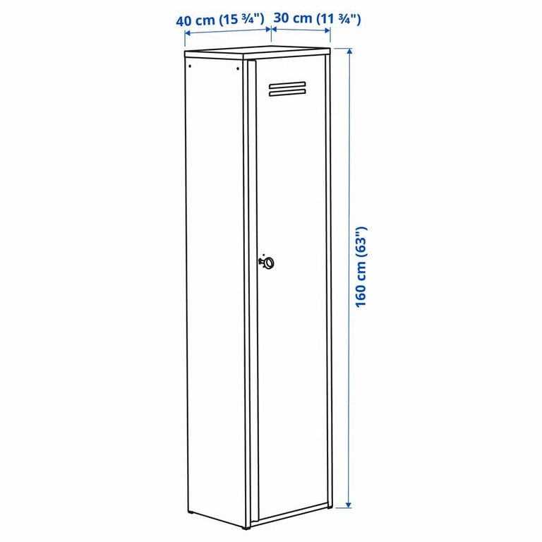 IVAR Cabinet with door, white, 40x160 cm