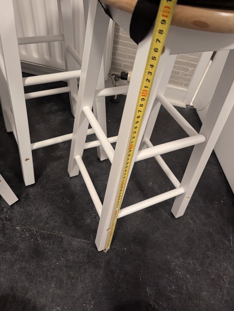 Habitat 4 as new wooden stools with clip of seatpads 