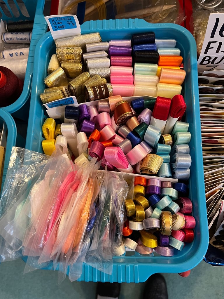 Knitting yarn, haberdashery, buttons